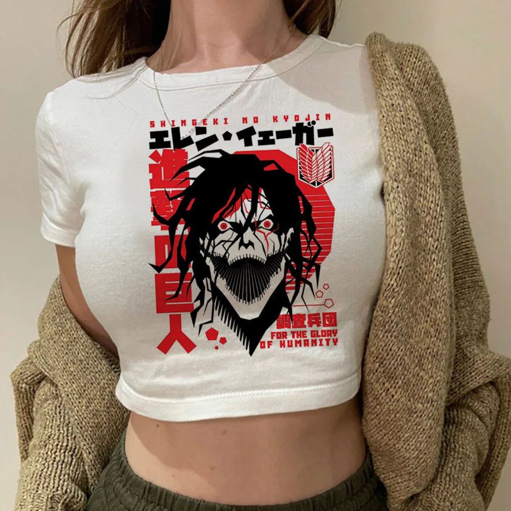 Shingeki No Kyojin crop top Streetwear