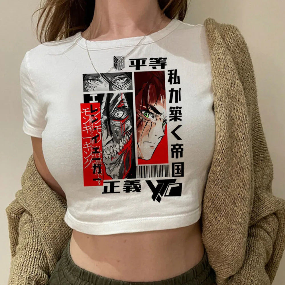 Shingeki No Kyojin crop top Streetwear
